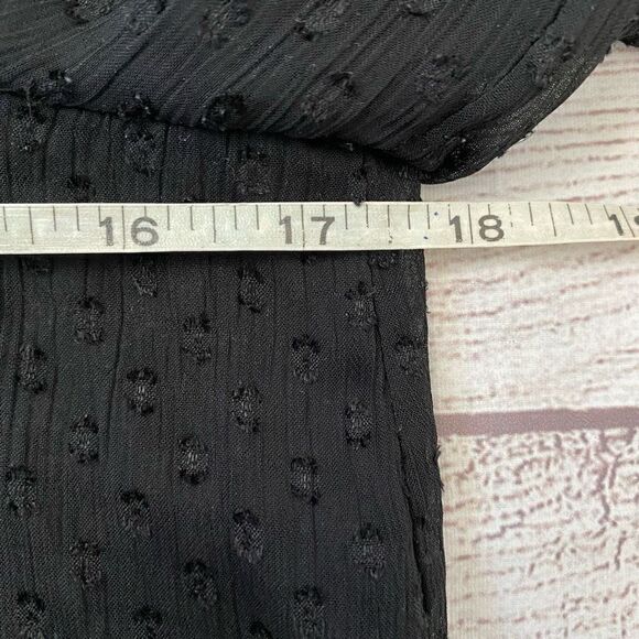 BCBGENERATION women XS sheer black Longsleeve top w/scallop cross back - Picture 9 of 10